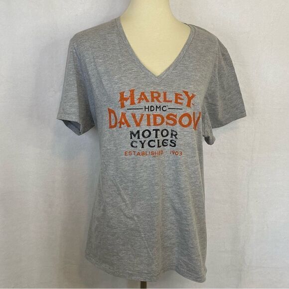 HARLEY DAVIDSON V NECK T-SHIRT BERT’S BLACK WIDOW PORT CHARLOTTE, FLORIDA - Picture 1 of 10